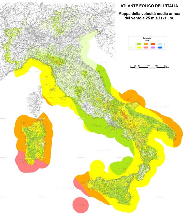mappa vento italia