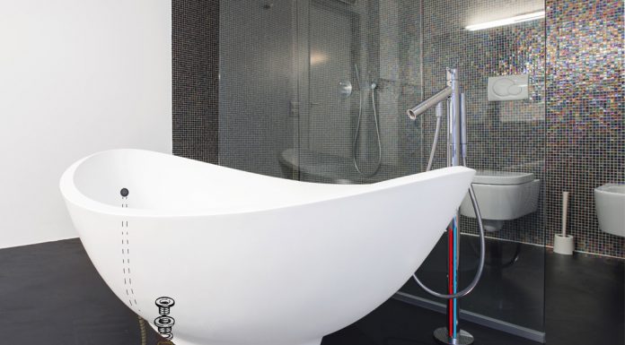 Bagno con Vasca freestanding moderna vasca freestanding