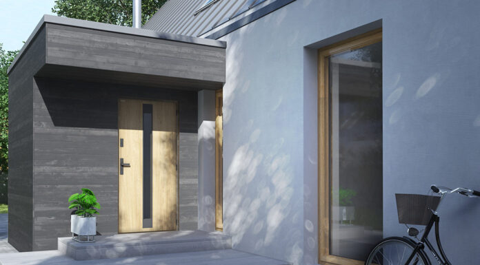 Portoncini da esterno NEXIO in acciaio con telaio in PVC