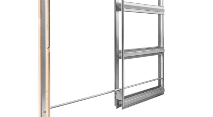 Barra di allineamento integrata nei controtelai ECLISSE Unico per pareti in cartongesso