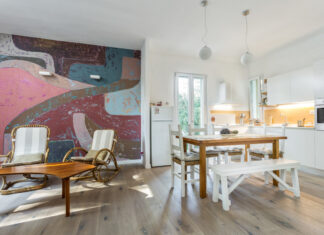 Ristrutturazione zona giorno | Grafiche pop con note jazz ristrutturazione zona giorno