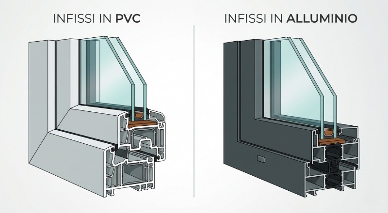 infissi in pvc o alluminio